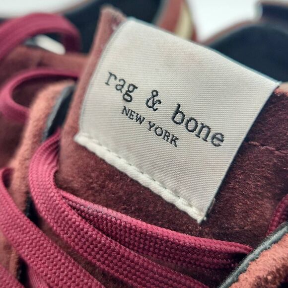 Rag and Bone Men's Size EU 43 US 10 Red Suede Color block Runners Sneakers - Picture 4 of 9